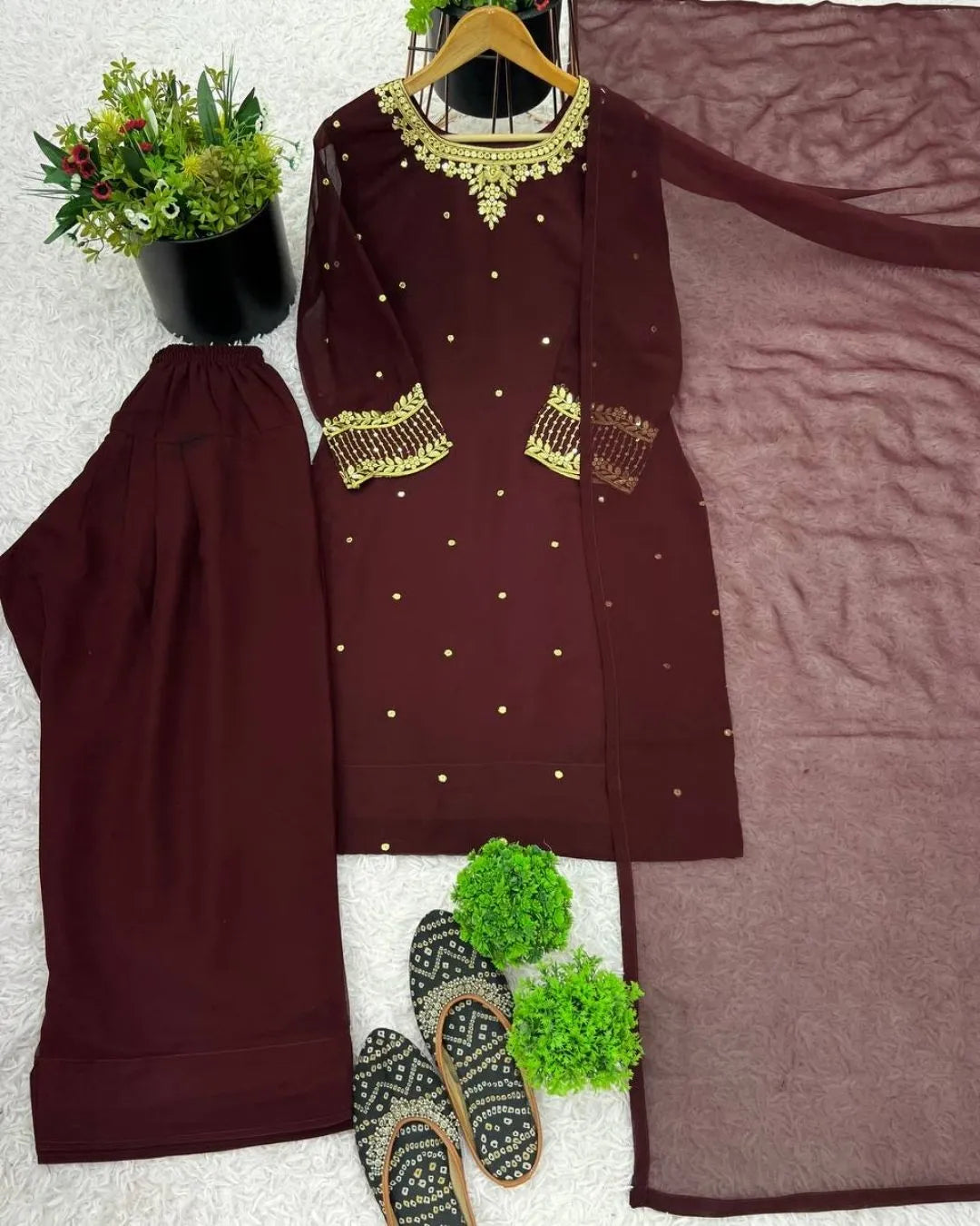 Designer Faux Georgette Suit Set