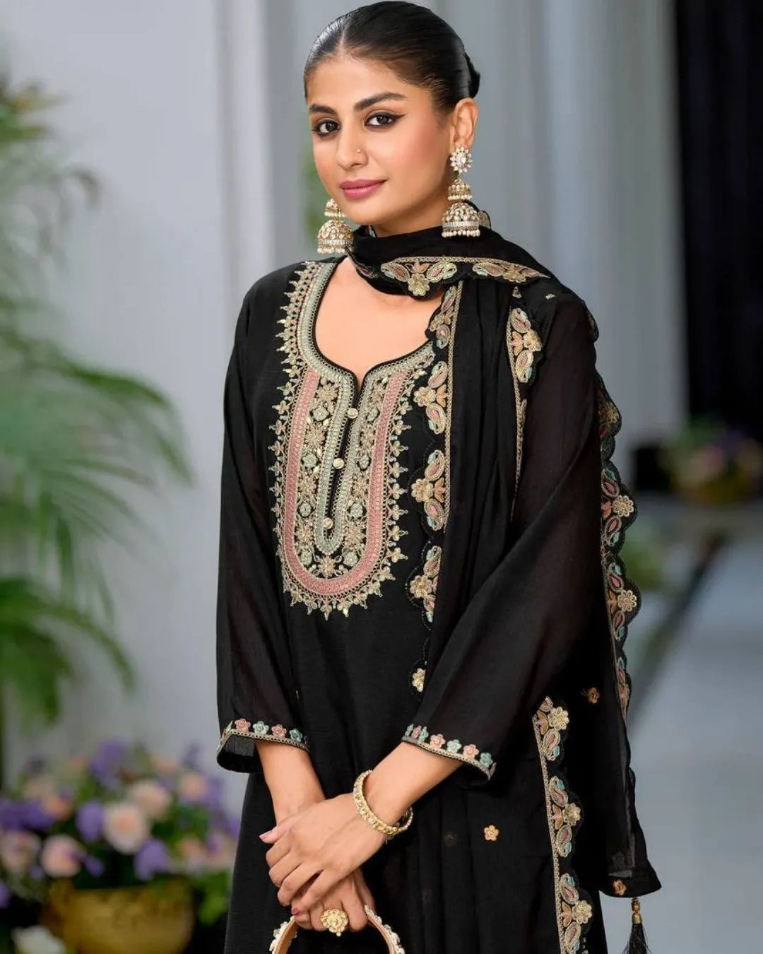 Pakistani Black Sharara Suit