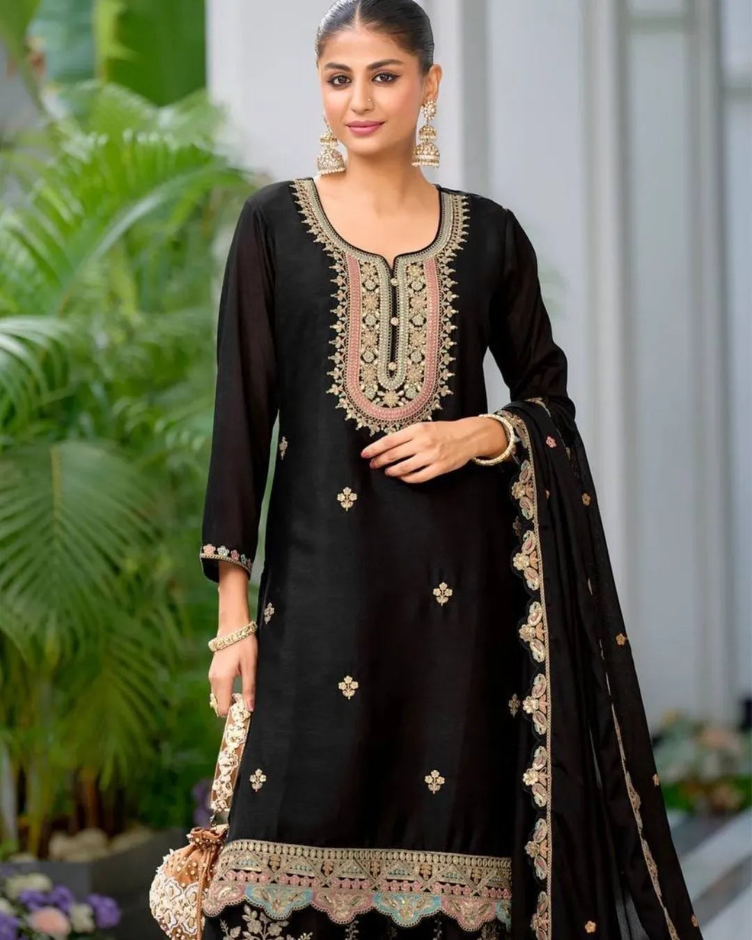 Pakistani Black Sharara Suit