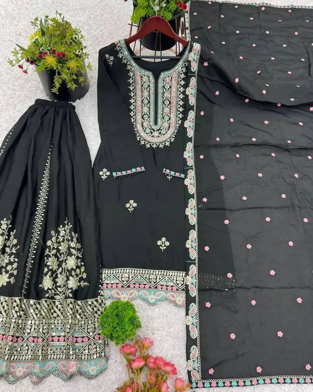 Pakistani Black Sharara Suit