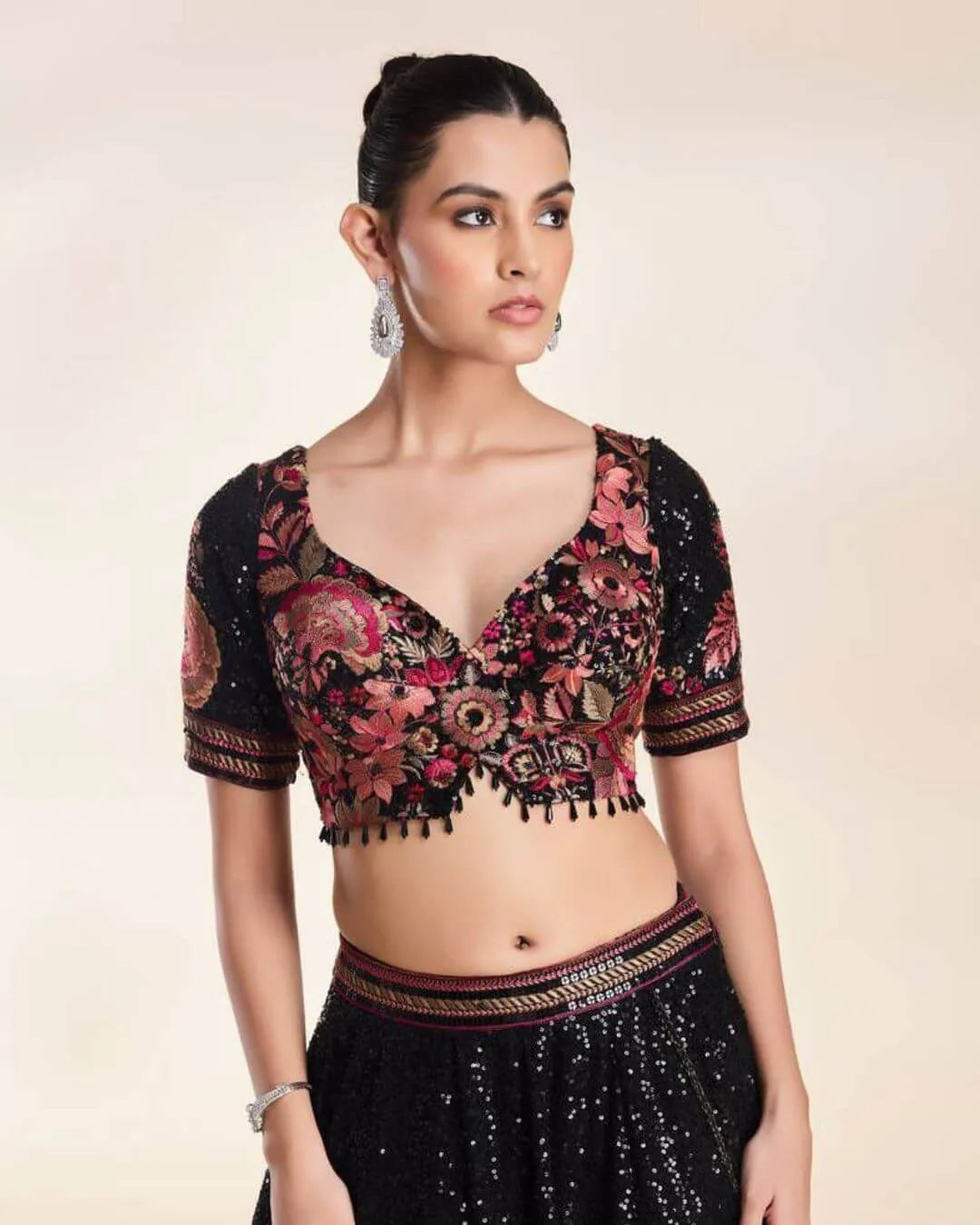 Black Sequin Lehenga For Wedding