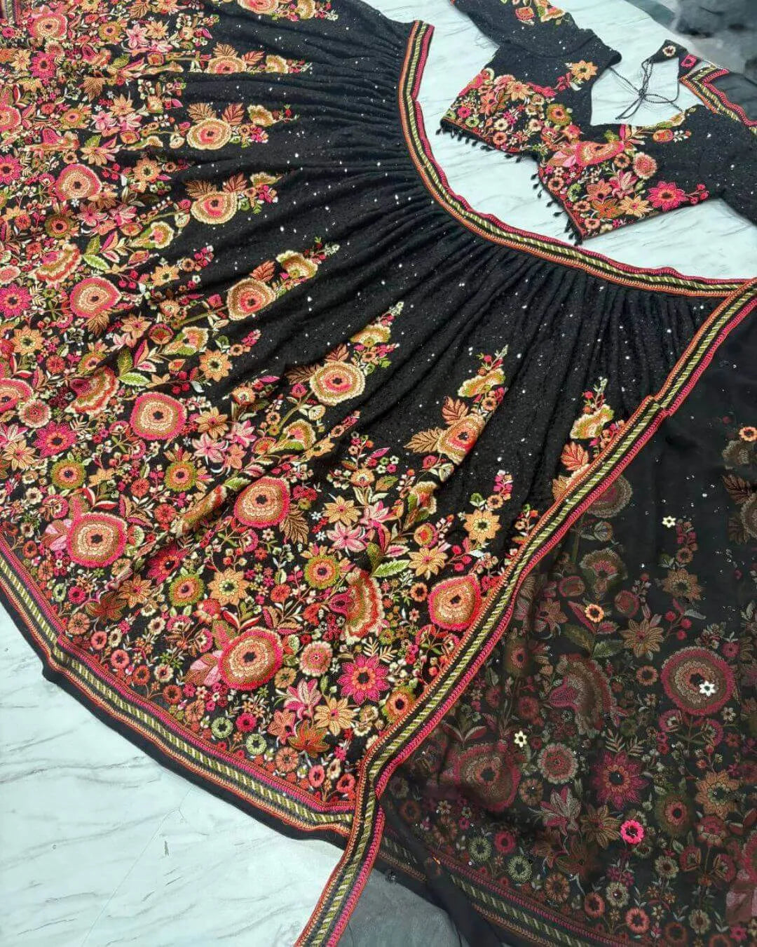 Black Sequin Lehenga For Wedding
