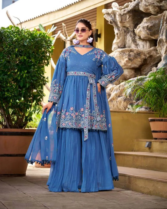 Designer Party Wear Palazzo Suit Set