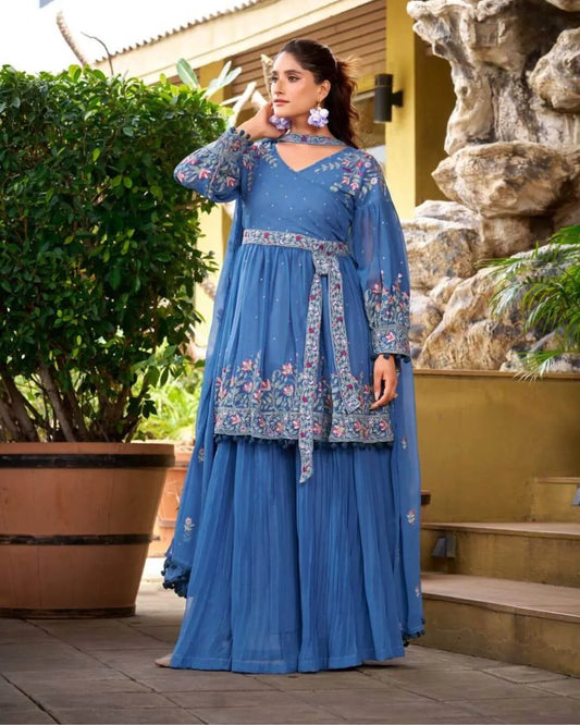 Designer Party Wear Palazzo Suit Set