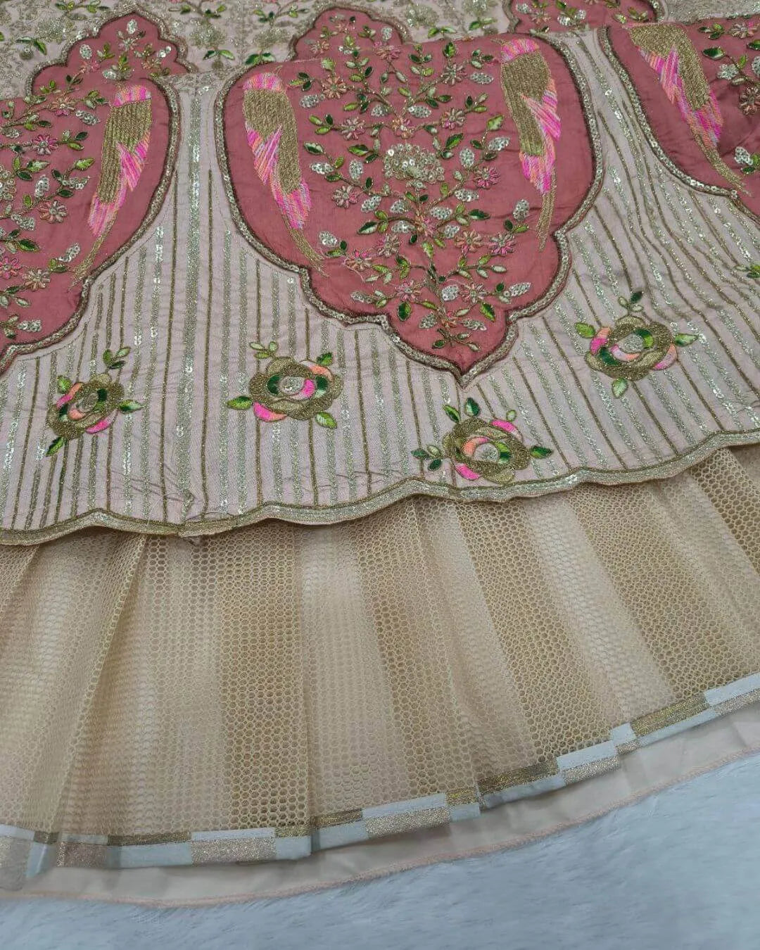 Blush Pink Colour Bridal lehenga