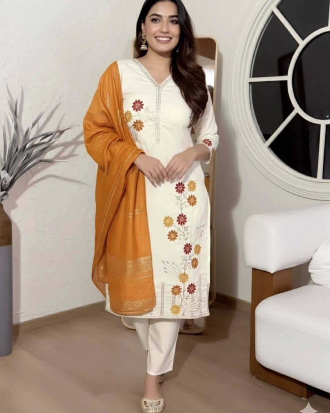 cotton silk salwar suit set with dupatta