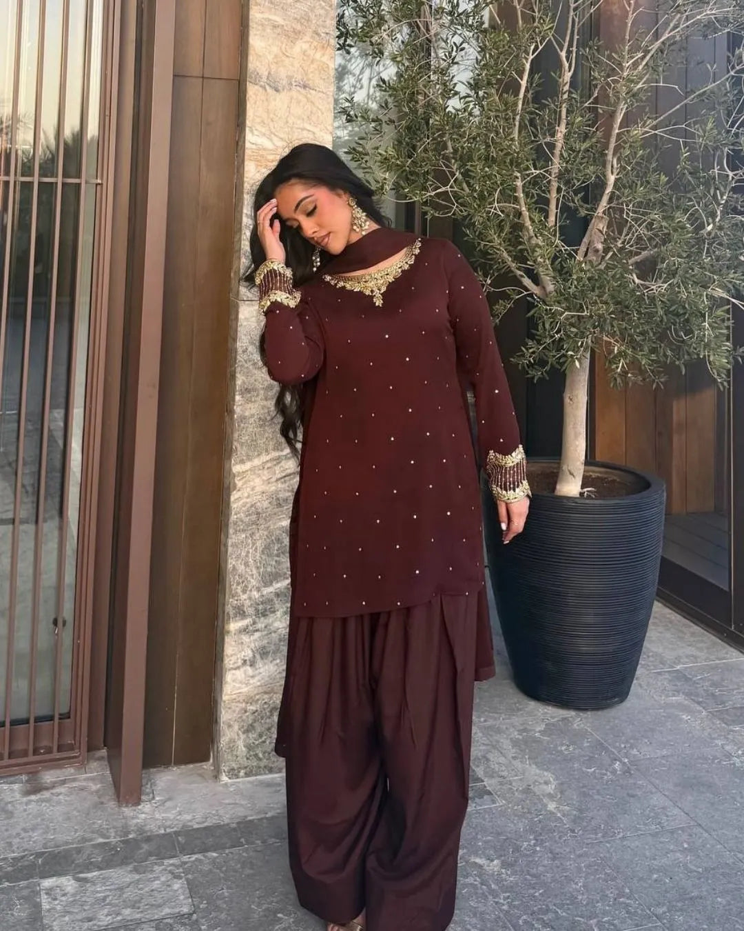 Designer Faux Georgette Suit Set