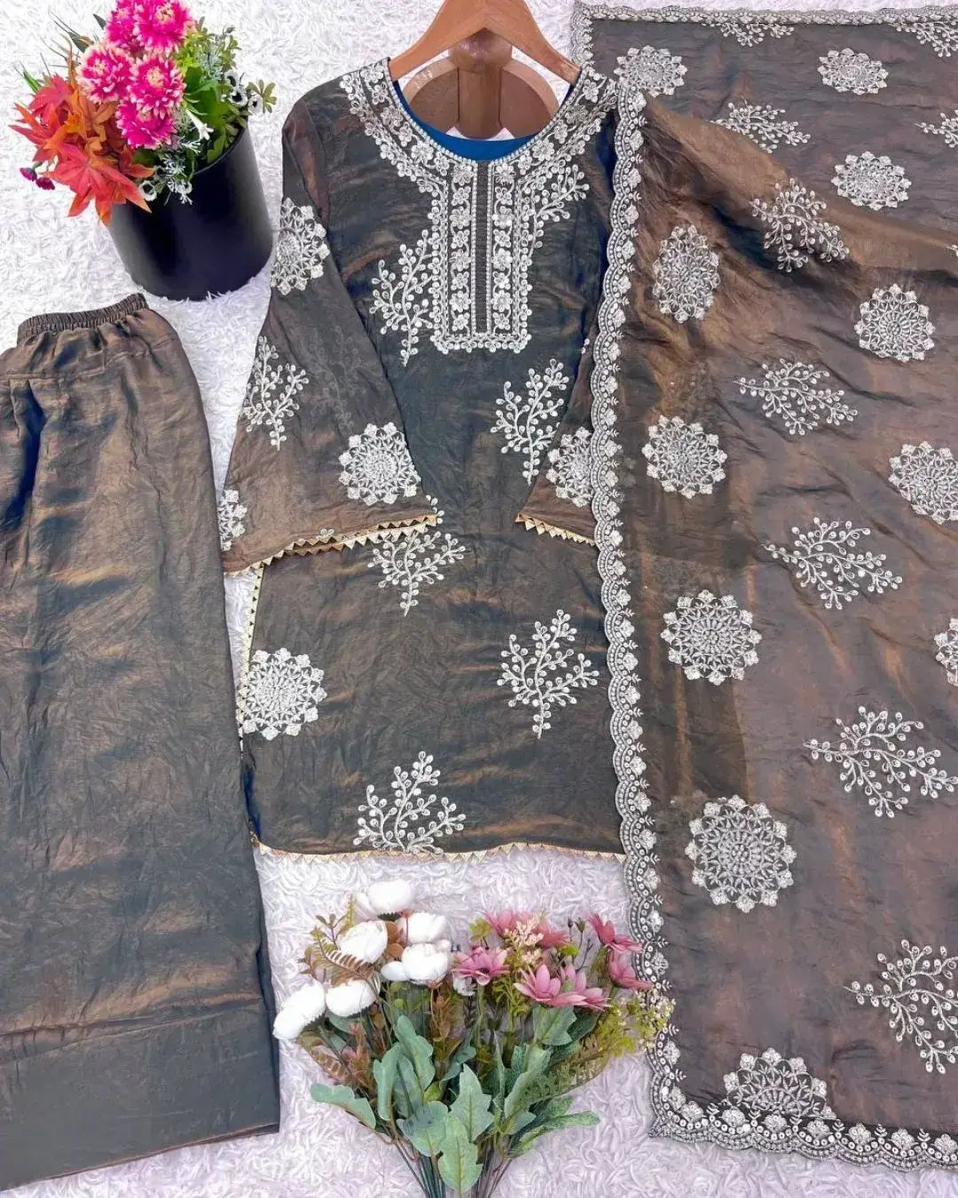 silk designer suit set for women