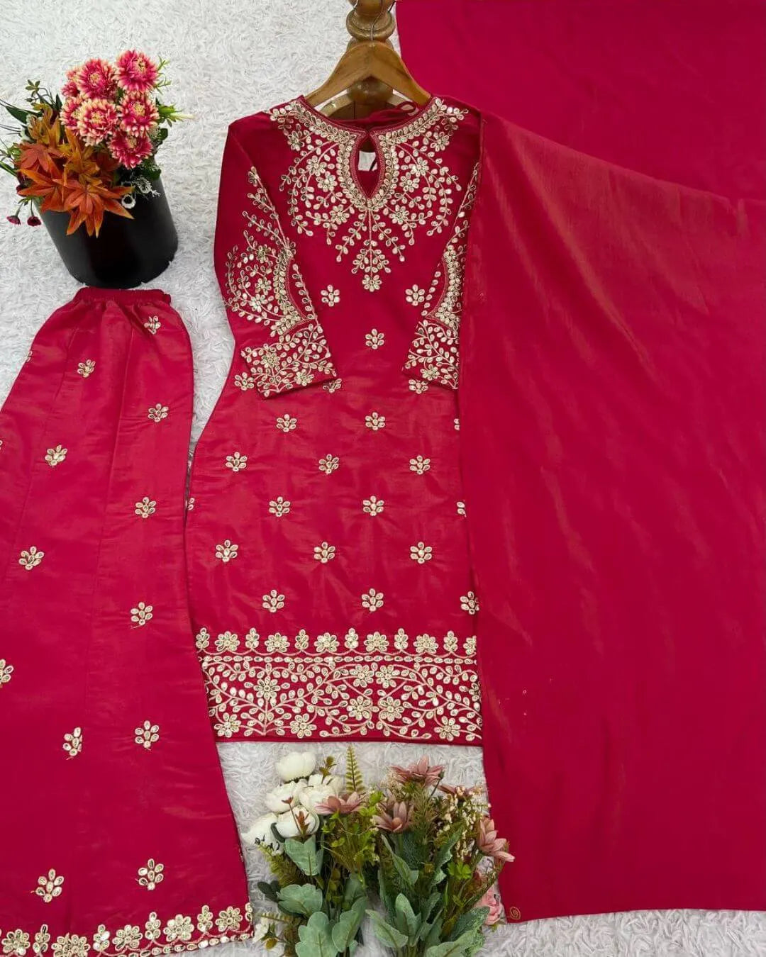Designer Simar Silk Sharara Suit Set