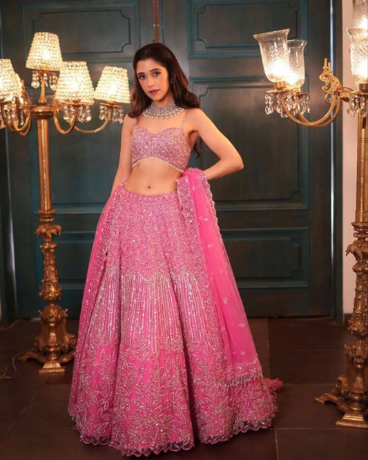 Baby Pink Colour Lehenga For Wedding