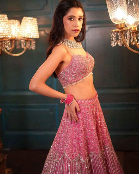 Baby Pink Colour Lehenga For Wedding