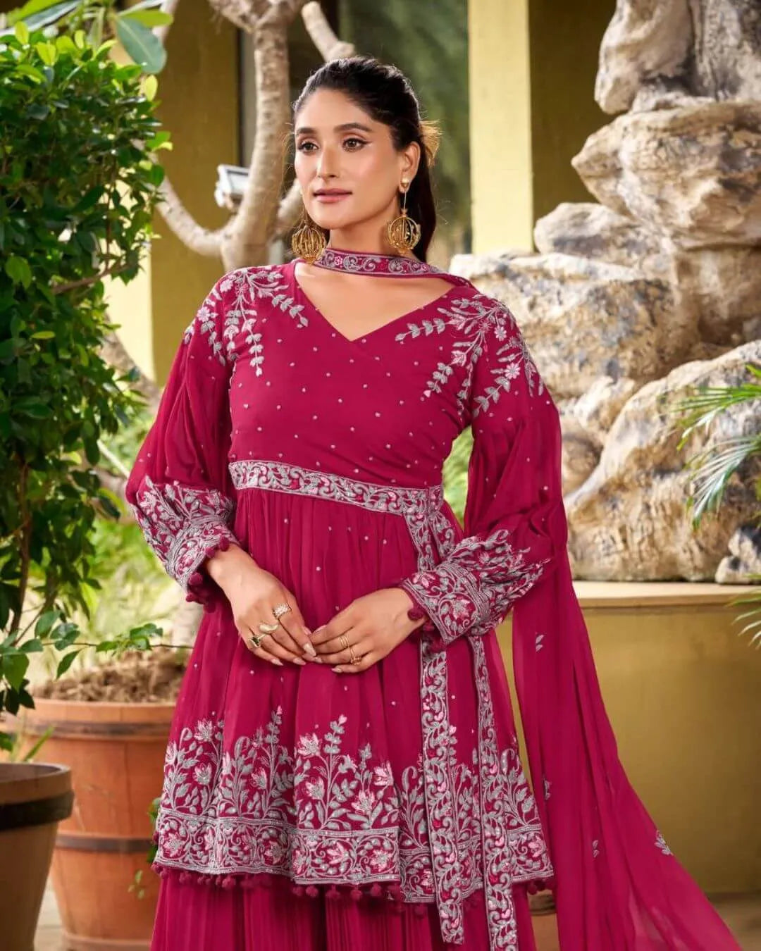 Palazzo Suit For Wedding With Dupatta Set