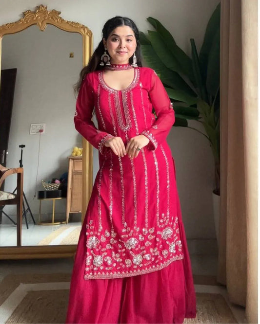 Heavy Sharara Suit With Dupatta Set