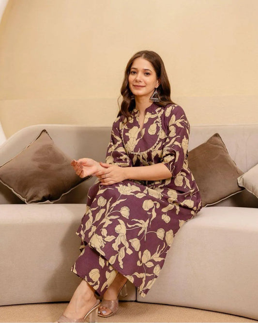 Cotton Office Wear Kurti Pant Set