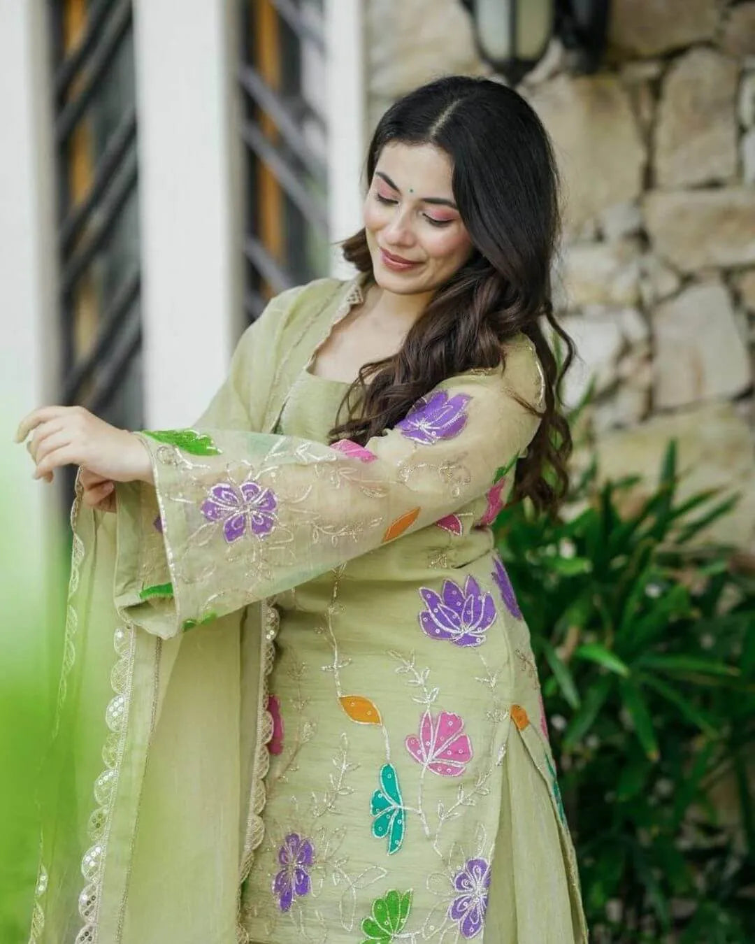 Mint Green Sharara Suit Set 