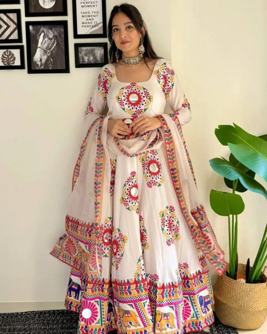 multicolor satin silk Anarkali suit