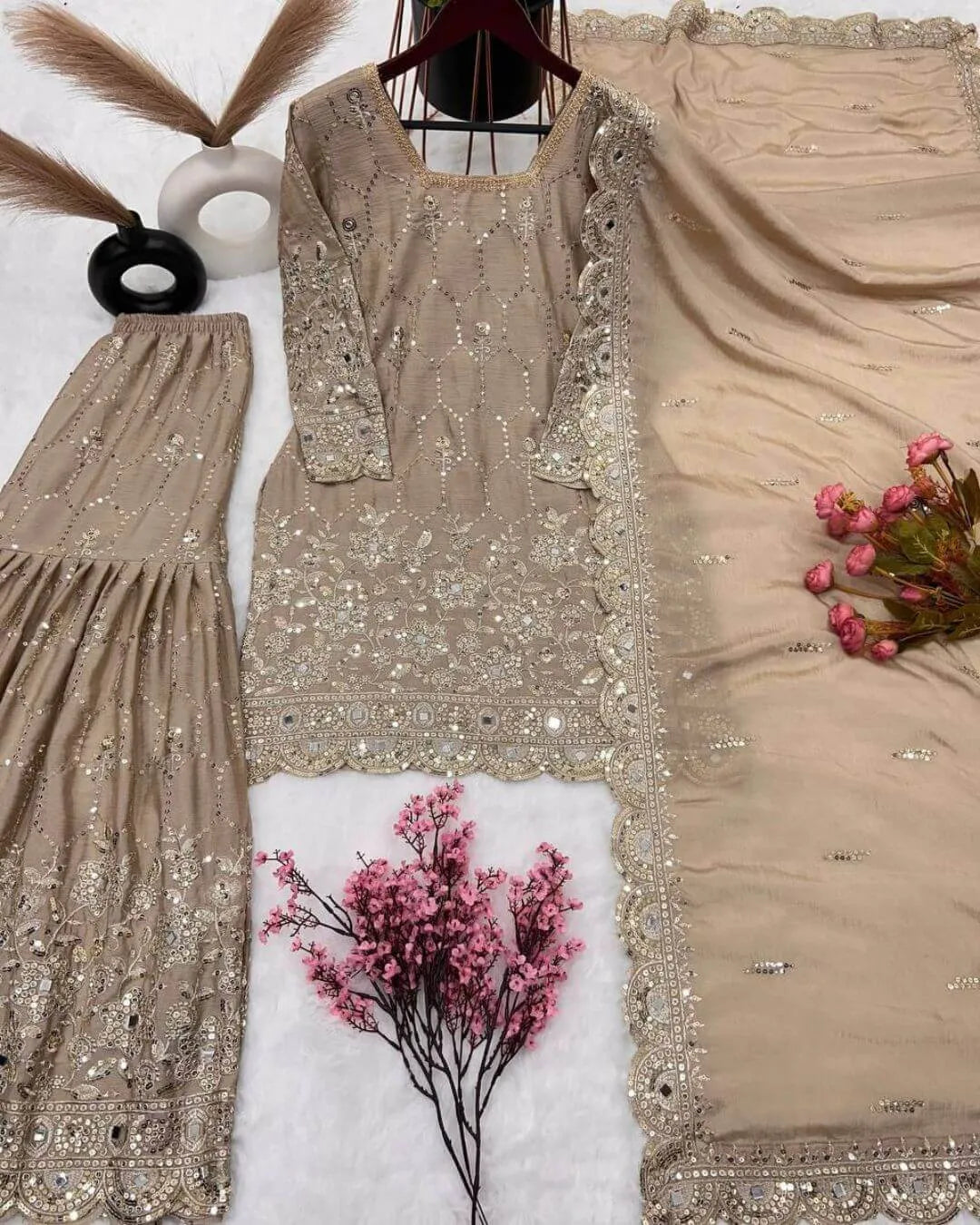 Party Wear Sharara Suit With Dupatta Set