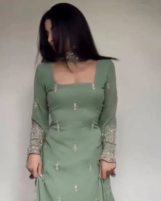 Party Wear Faux Georgette Salwar Suit Set