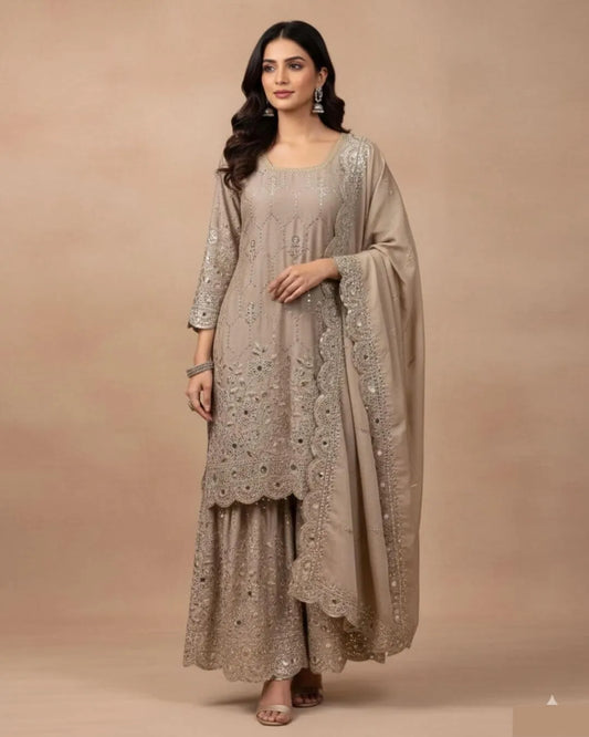 Party Wear Sharara Suit With Dupatta Set