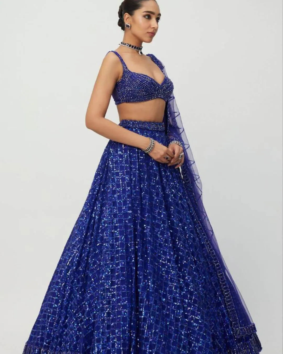 Royal Blue Colour Lehenga For Wedding