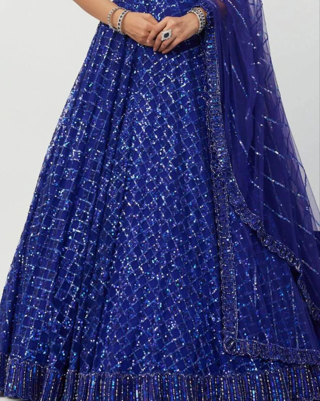 Royal Blue Colour Lehenga For Wedding