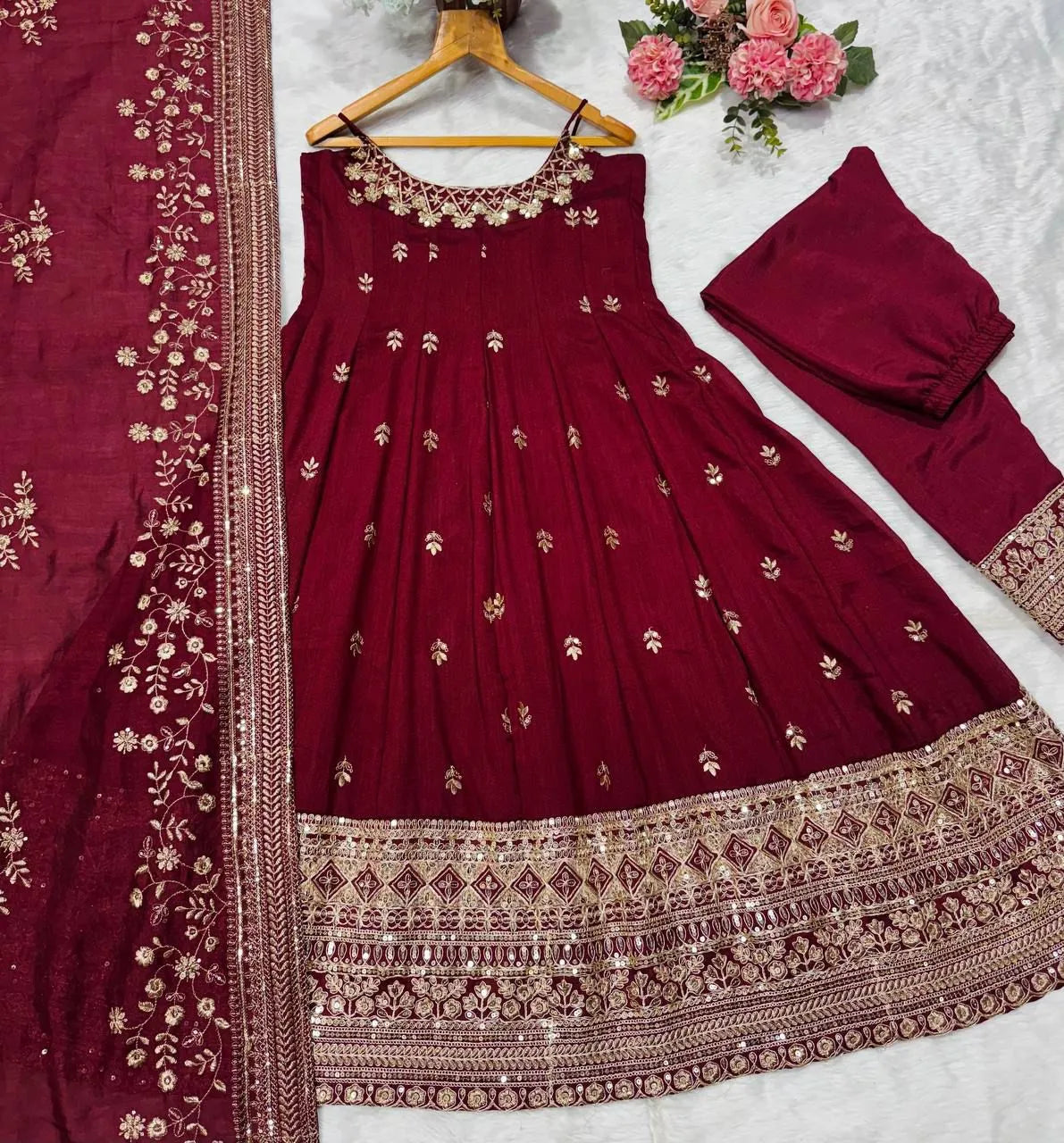 Sleeveless & Backless Anarkali Suit for Wedding with Dupatta