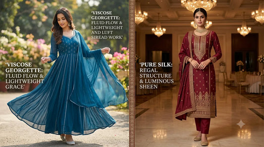 Georgette Suit vs Silk Suit: Fabric, Drape & Occasion Guide
