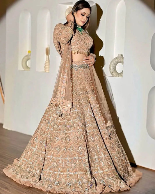 Gold Colour Lehenga For Wedding