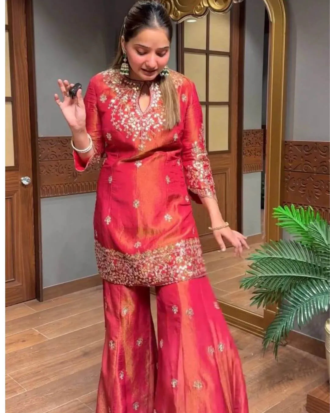 Designer Simar Silk Sharara Suit Set