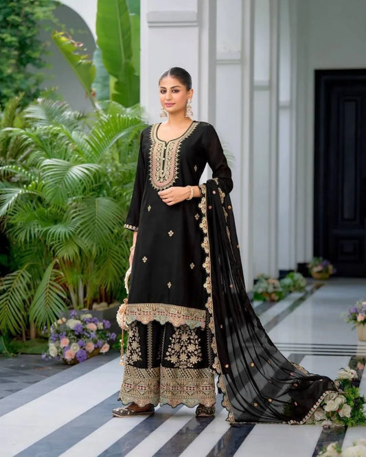Pakistani Black Sharara Suit