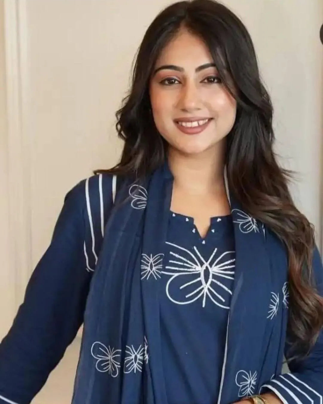 blue colour suit set with dupatta