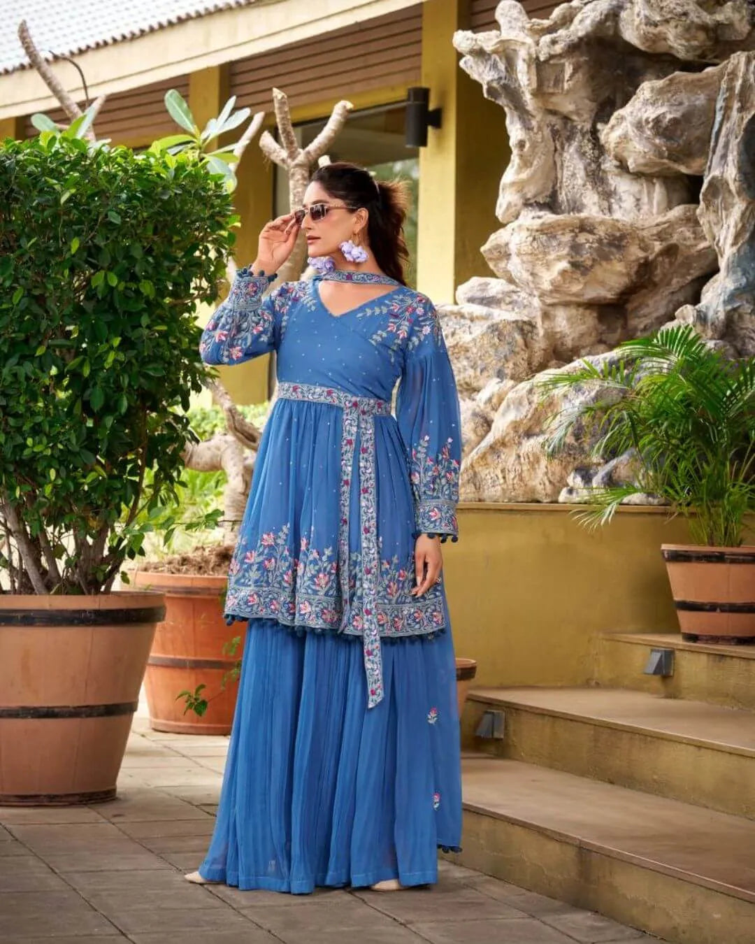 Designer Party Wear Palazzo Suit Set