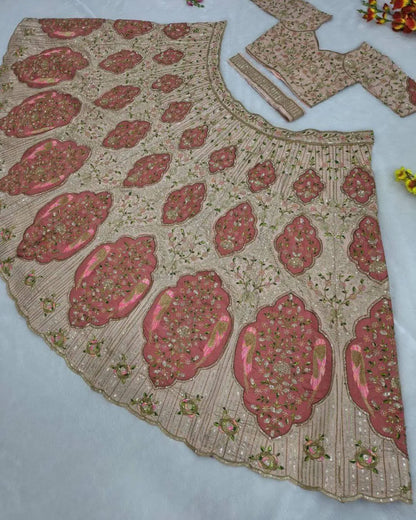 Blush Pink Colour Bridal lehenga