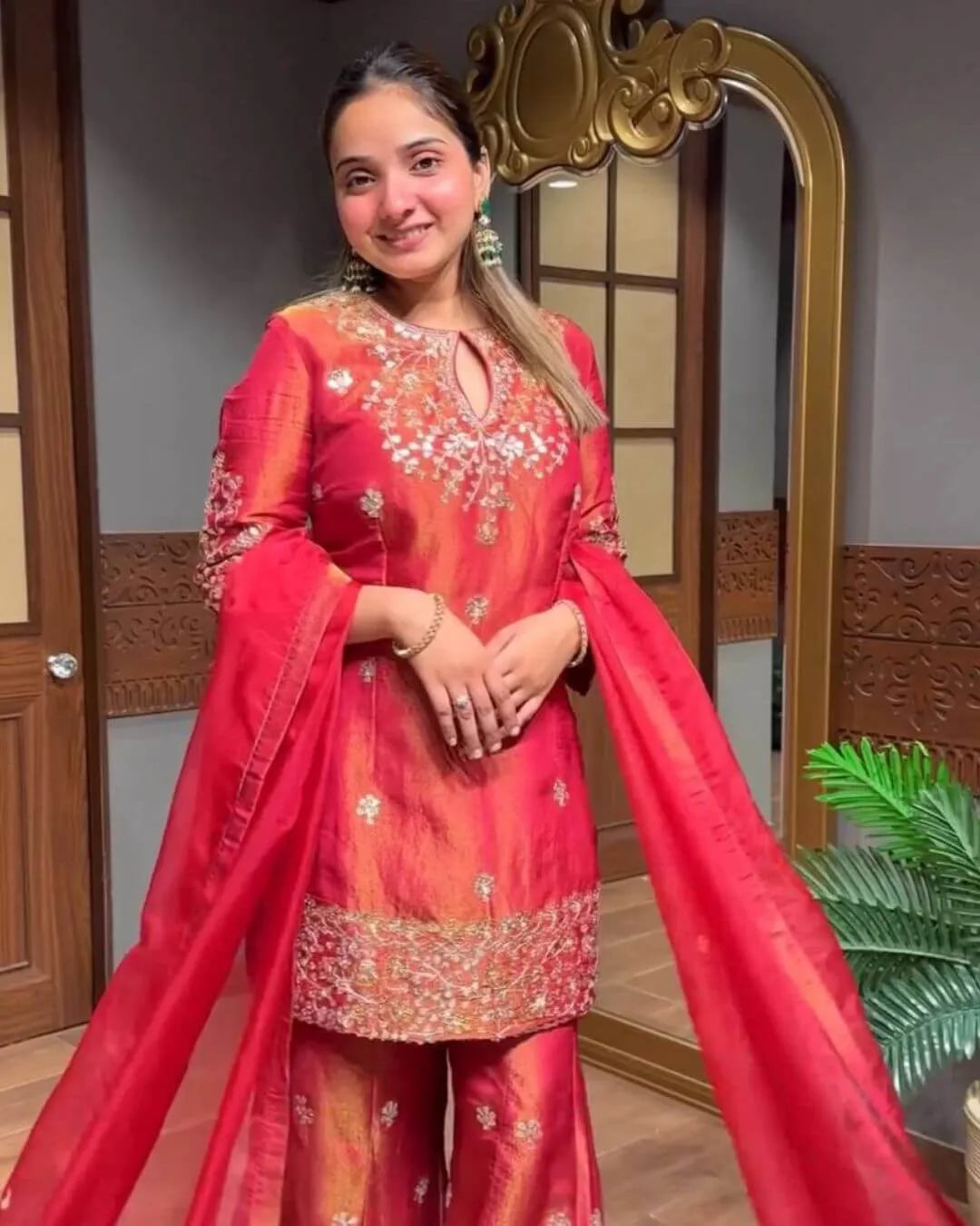 Designer Simar Silk Sharara Suit Set