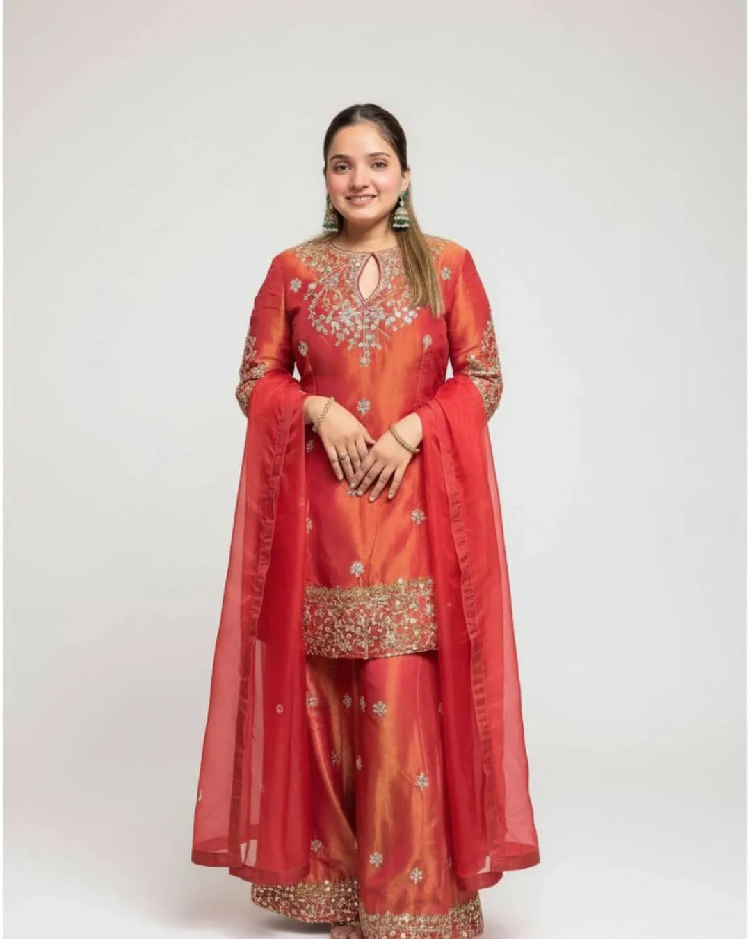 Designer Simar Silk Sharara Suit Set