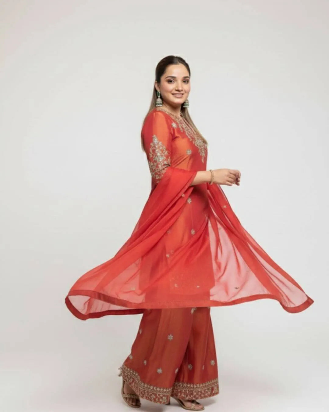 Designer Simar Silk Sharara Suit Set