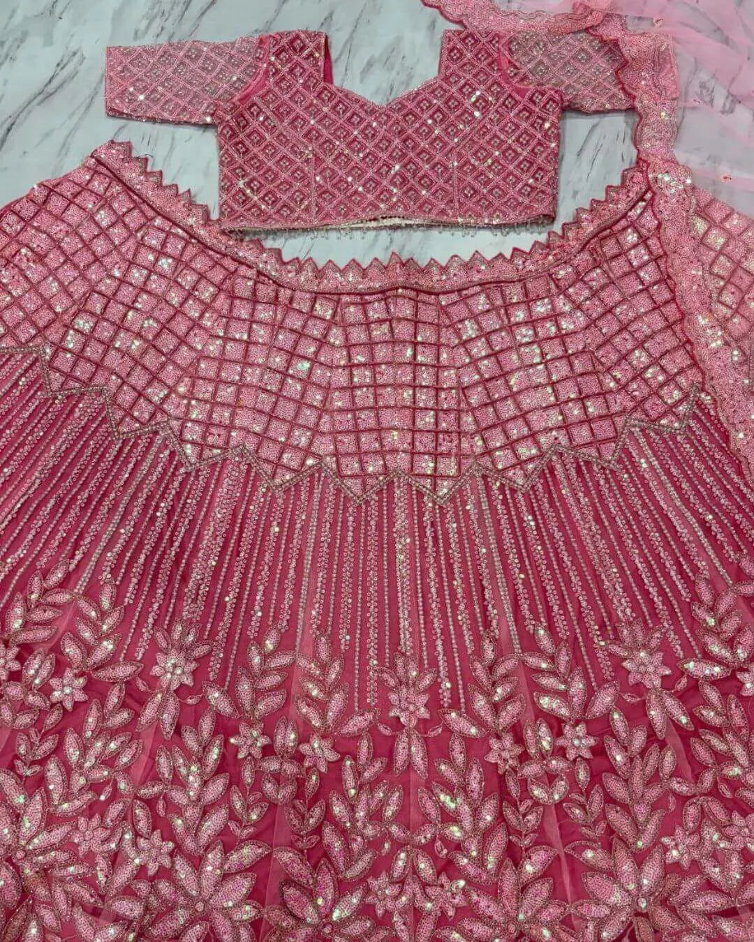 Baby Pink Colour Lehenga For Wedding