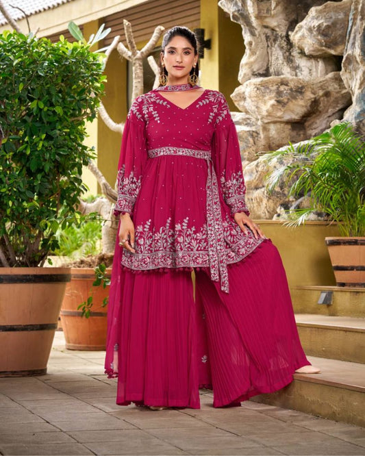 Palazzo Suit For Wedding With Dupatta Set