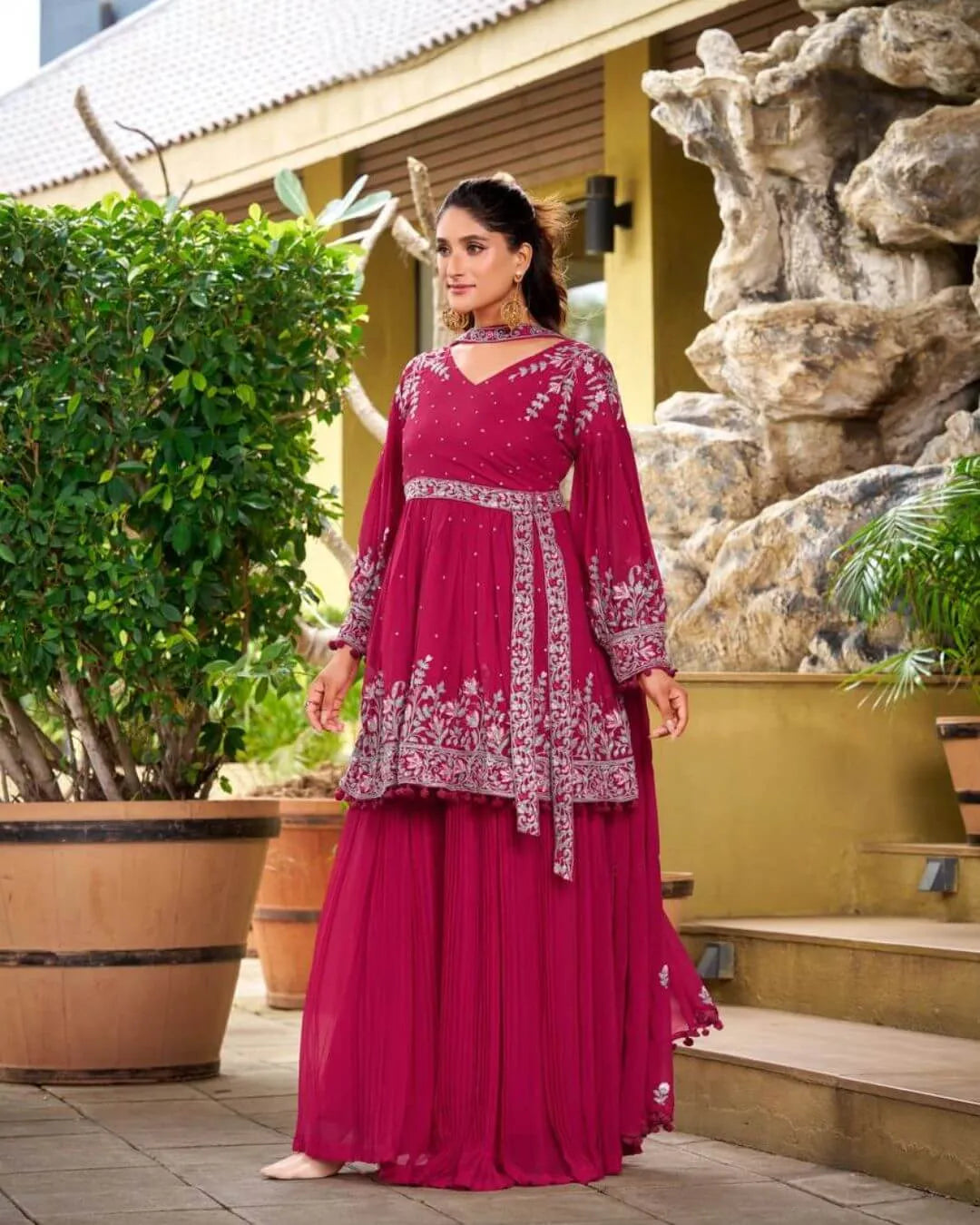 Palazzo Suit For Wedding With Dupatta Set