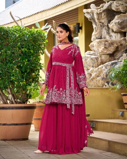Palazzo Suit For Wedding With Dupatta Set