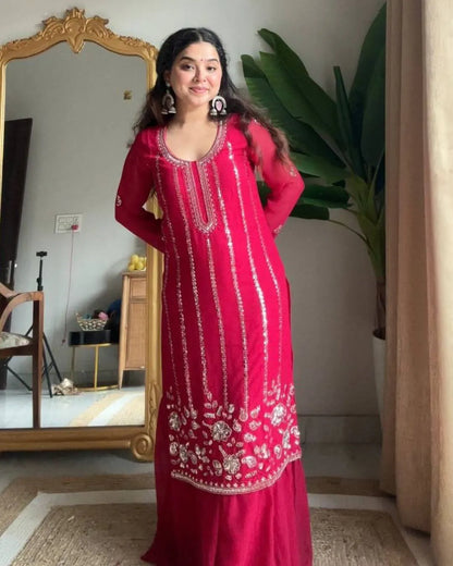 Heavy Sharara Suit With Dupatta Set​