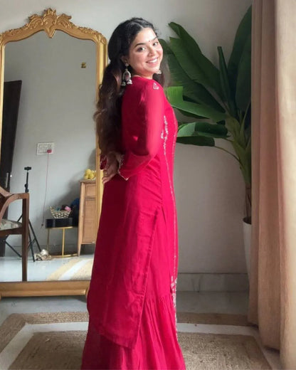 Heavy Sharara Suit With Dupatta Set​