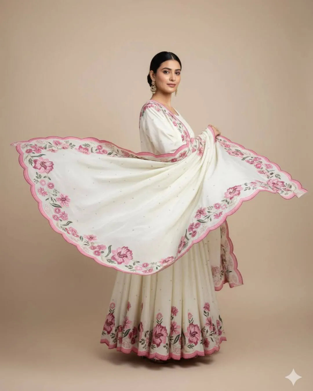 Full Sleeve Anarkali Kurti Pant Dupatta Set