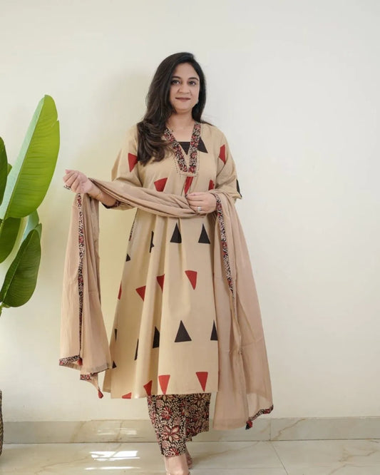 Jaipuri Cotton Suits With Cotton Dupatta