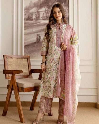 jaipuri printed cotton suit set