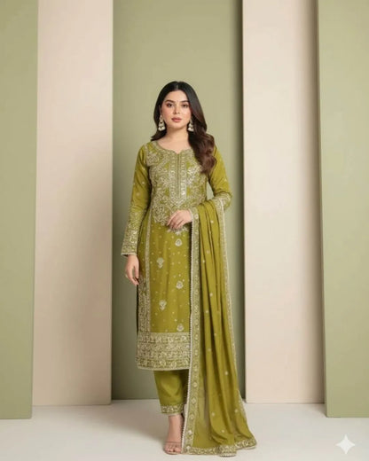 Mehendi Green Party wear Suit Set
