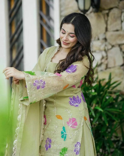 Mint Green Sharara Suit Set ​