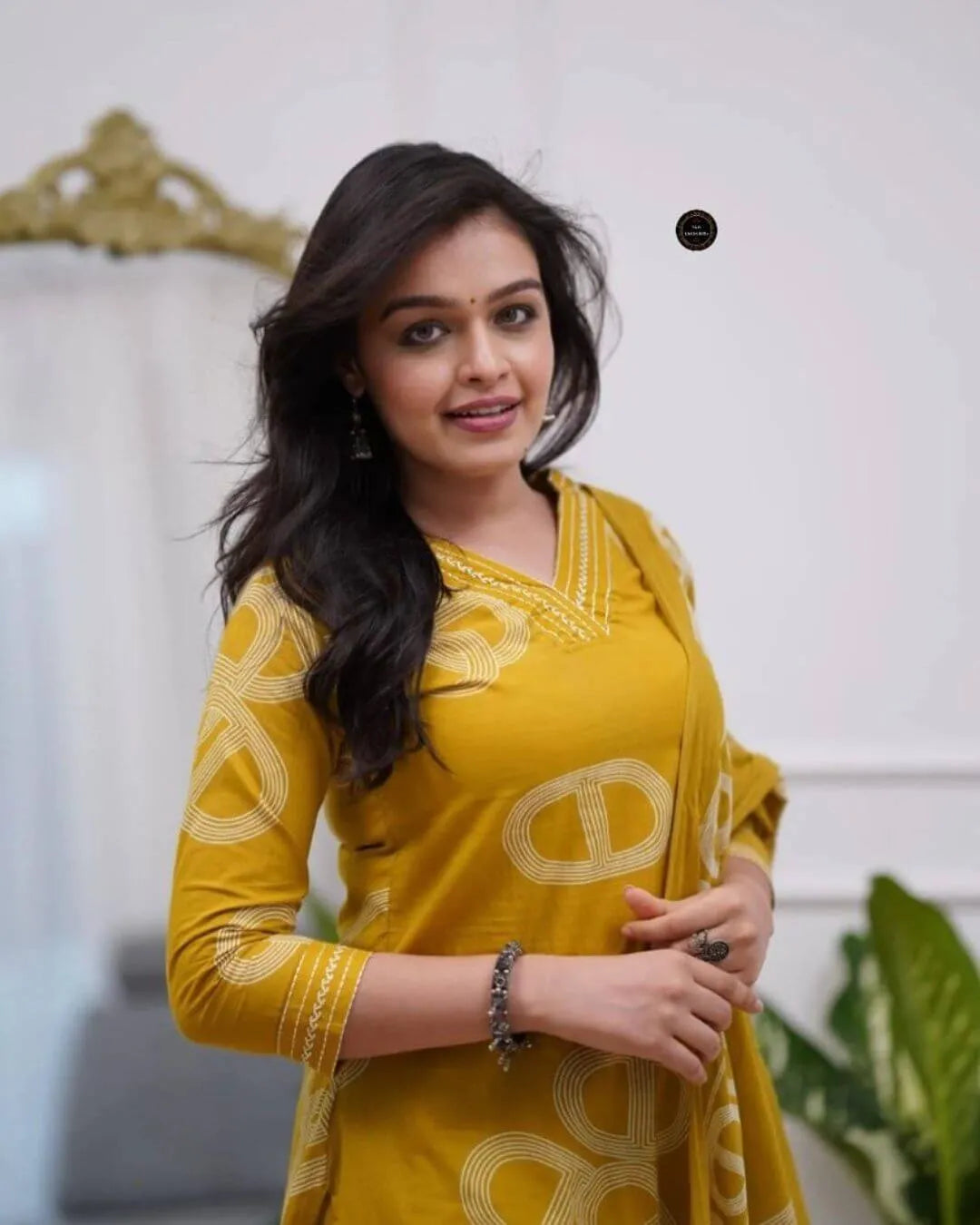 Mustard Chanderi Cotton Anarkali Suit Suit