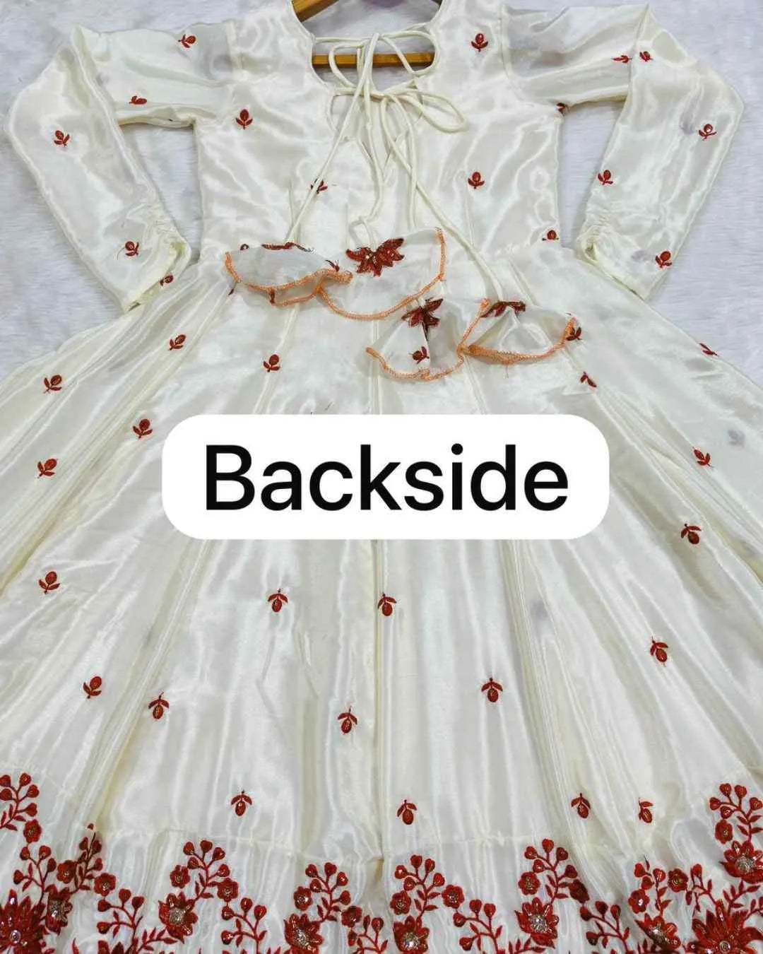 Off-White Silk Anarkali Sharara Set