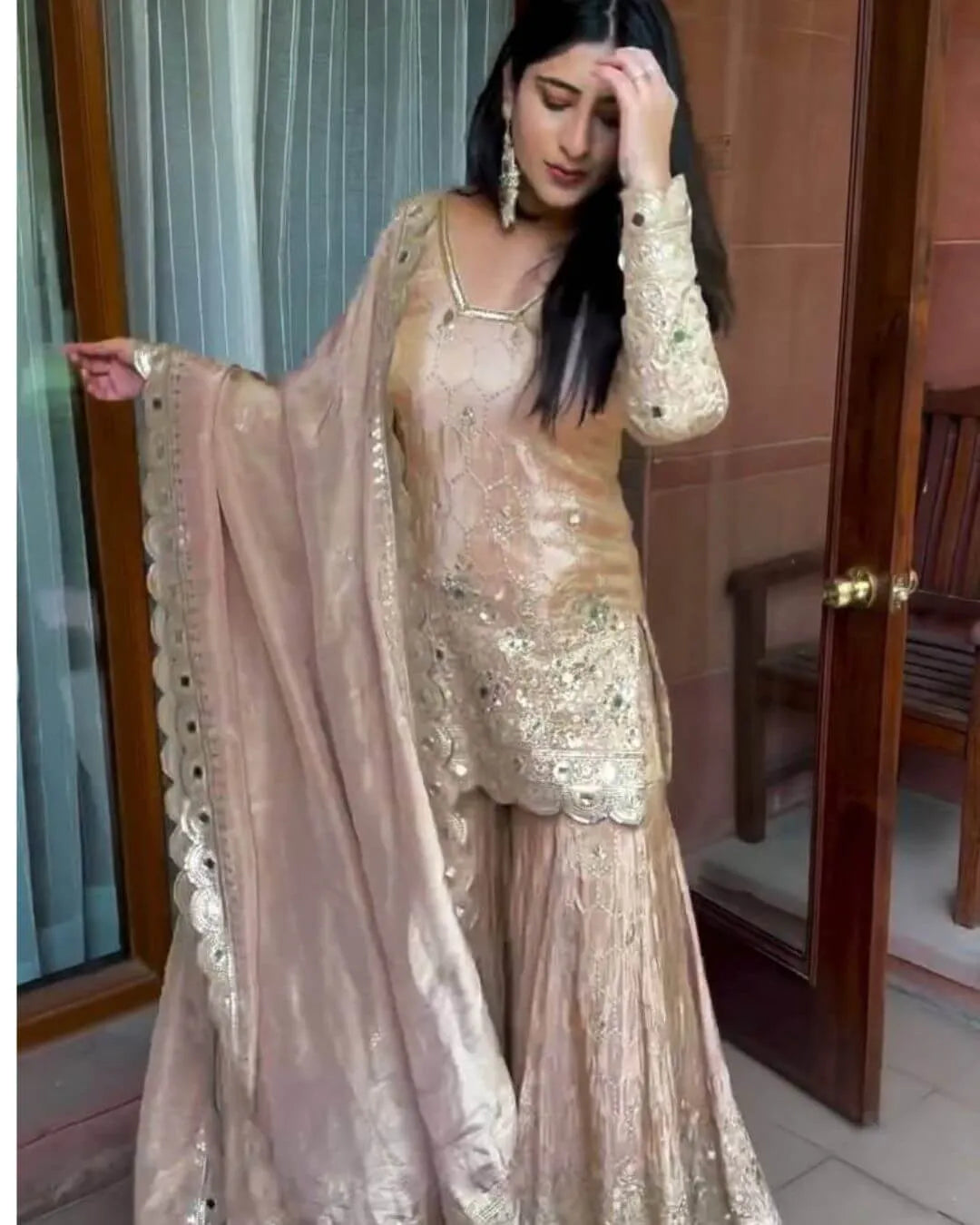 Party Wear Sharara Suit With Dupatta Set